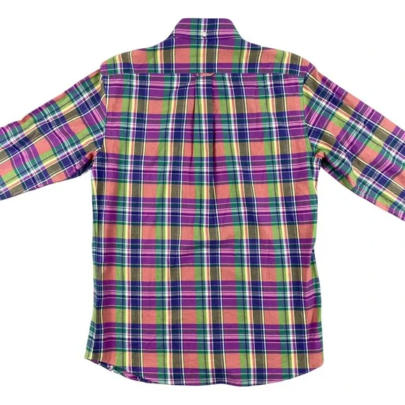 Faconnable Shirt Mens S Multicolor Plaid Long Sleeve Button Down Club Fit France - Picture 6 of 13